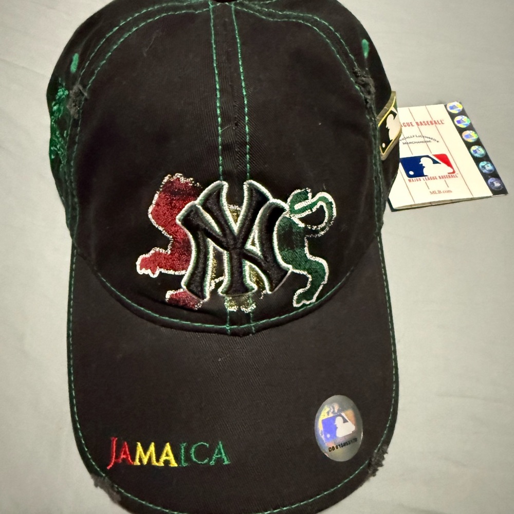 RARE NY Yankees Black Jamaica Baseball Cap